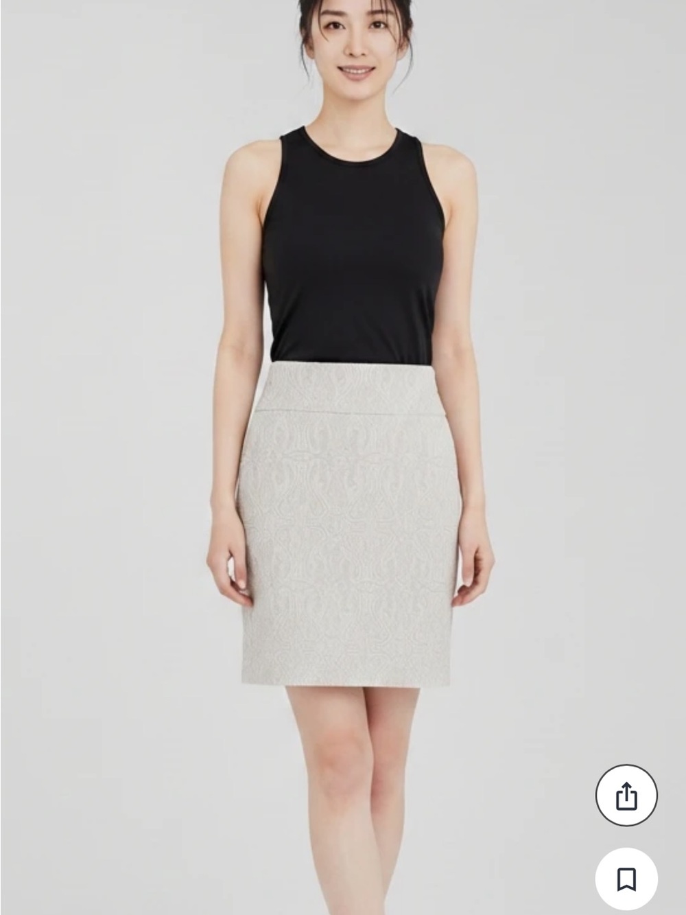 Lulu-B Cream Paisley Mini Skirt